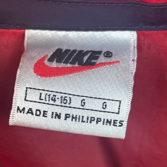 Vintage Nike Windbreaker Jacket Adult Large Red Snap Front Pockets Swoosh 90s - Picture 7 of 14